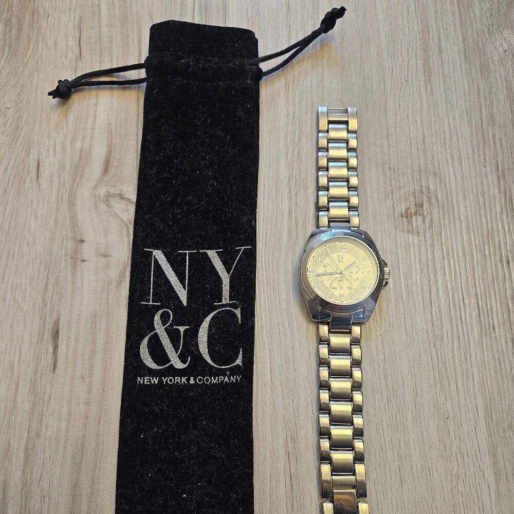 Women's New York & Company Silver Chronograph Watch – Brand New